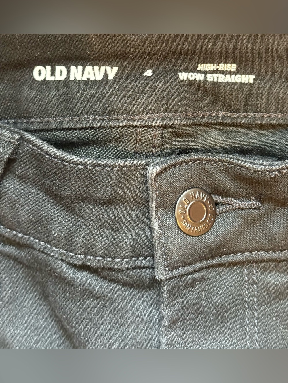 Old Navy High-Rise Wow Straight Faded Black Denim Jeans Women's 4 - Picture 3 of 6